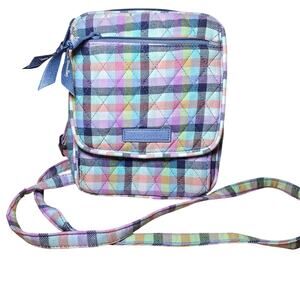 Vera Bradley Little Flapper Mini Hipster Crossbody Pastel Gingham Quilted 8x7x1